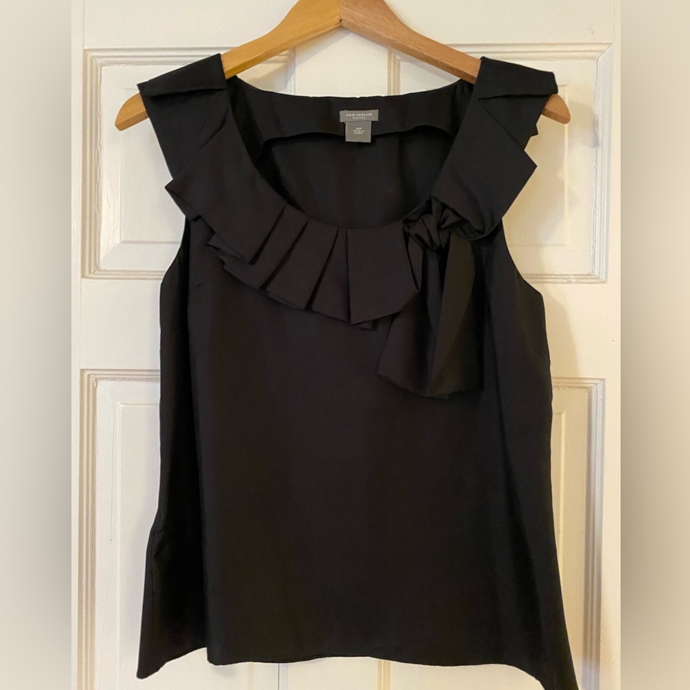 Ann Taylor black silk tank